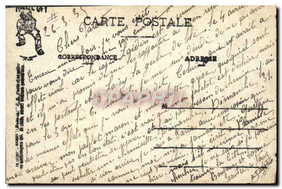 Les Commandements du Soldat — caricature militaire — E.R. Paris (Modèle déposé) n°730 — Reverso
