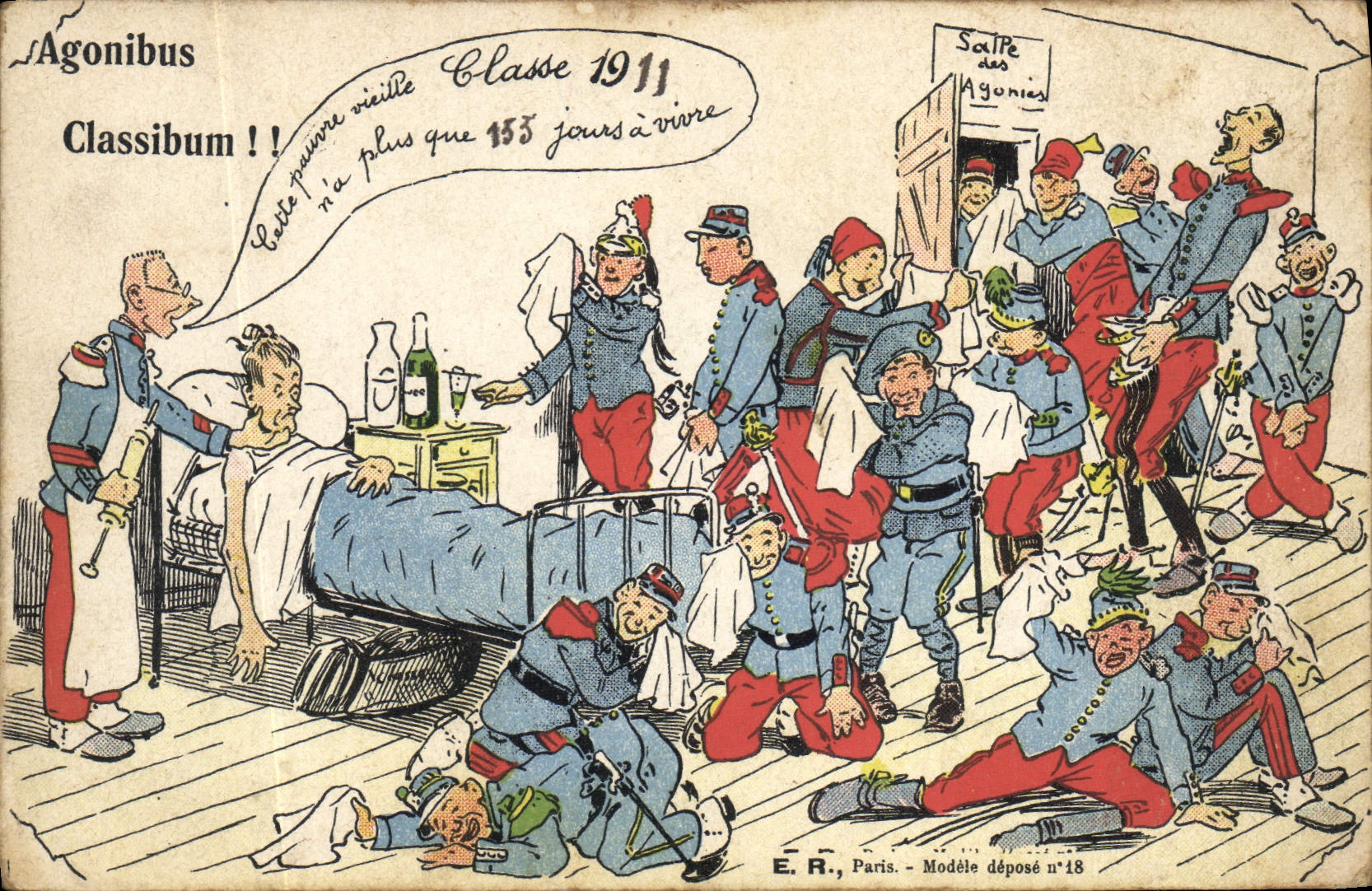 Salle des Agonies — Classe 1911 — E.R., Paris — Modèle déposé n°18