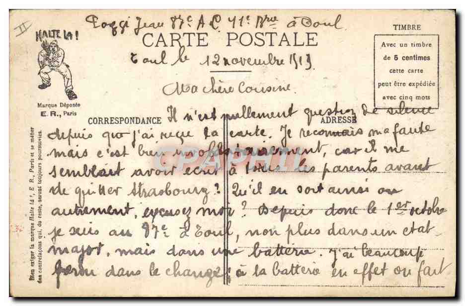 Le Rapide de la Classe — caricature de fuite de travailleurs — E.R. Paris (Modèle déposé) — Reverso