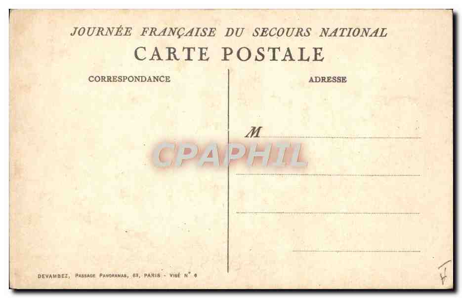 CPA Militaria Secours National Marianne  — Rückseite