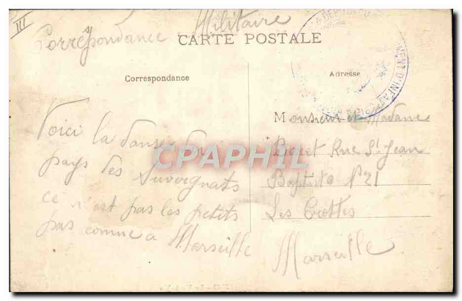 CPA Folklore Auvergne Le vis a vis — Verso