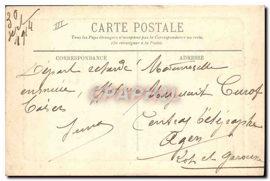 CPA Folklore Auvergne La bourree — Verso