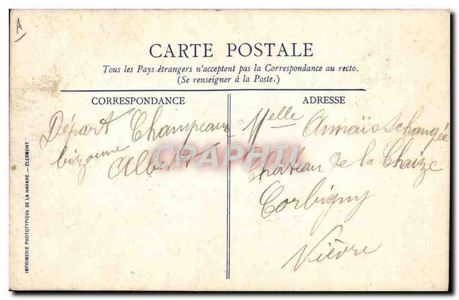 CPA Folklore Auvergne La bourree — Verso