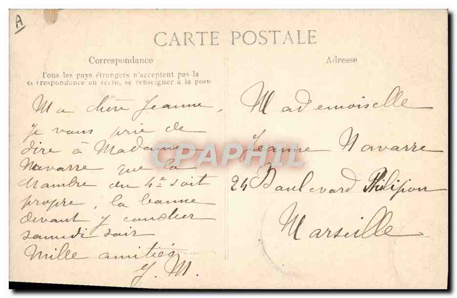 CPA Folklore Auvergne La bourree  — Verso