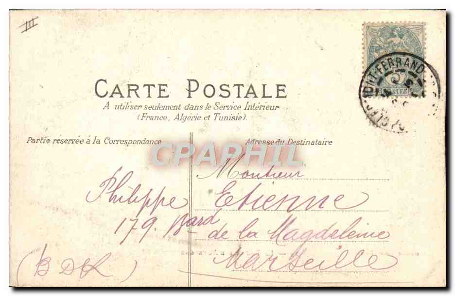 CPA Folklore Auvergne La bourree — Verso