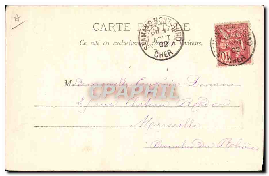 CPA Folklore Auvergne FEmme — Verso