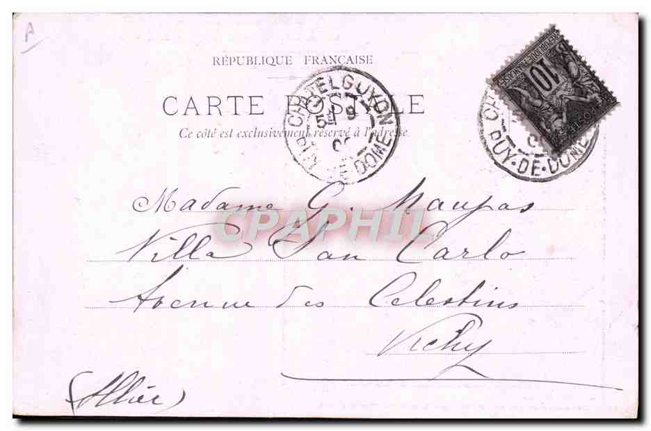 CPA Folklore Auvergne La soupe aux choux — Verso
