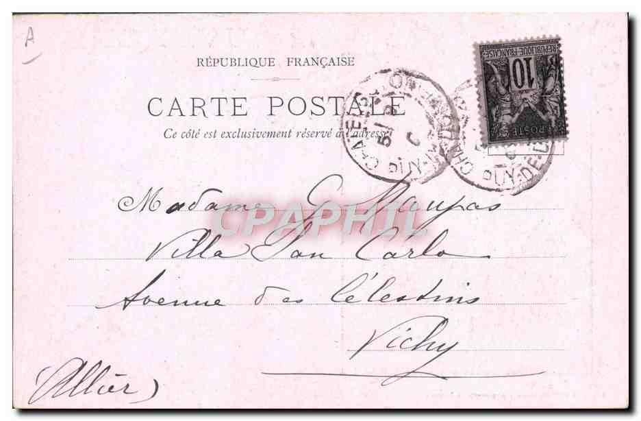 CPA Folklore Auvergne Une noce Mariage — Verso