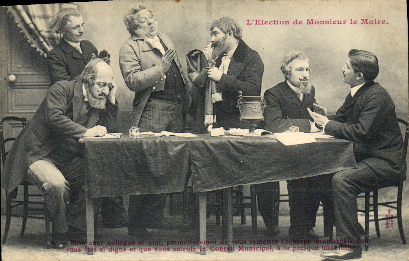 CPA L'election de Monsieur le maire 