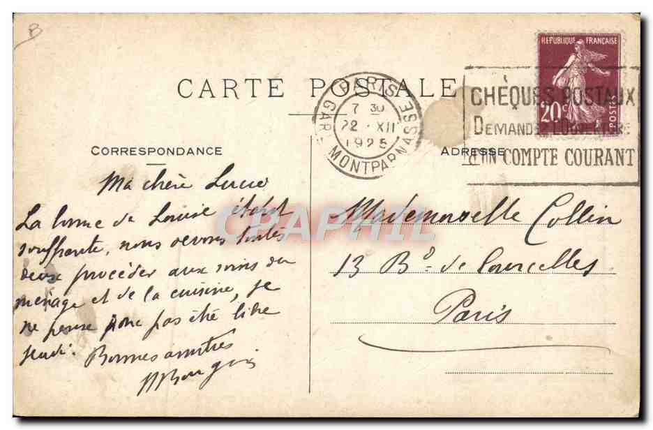 CPA Conseil National des Femmes Francaises Avenue Malakoff Paris — Rückseite