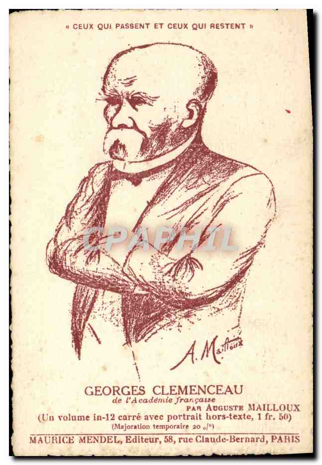 Georges Clemenceau — portrait — par Auguste Mailloux, éditeur Maurice Mendel, Paris