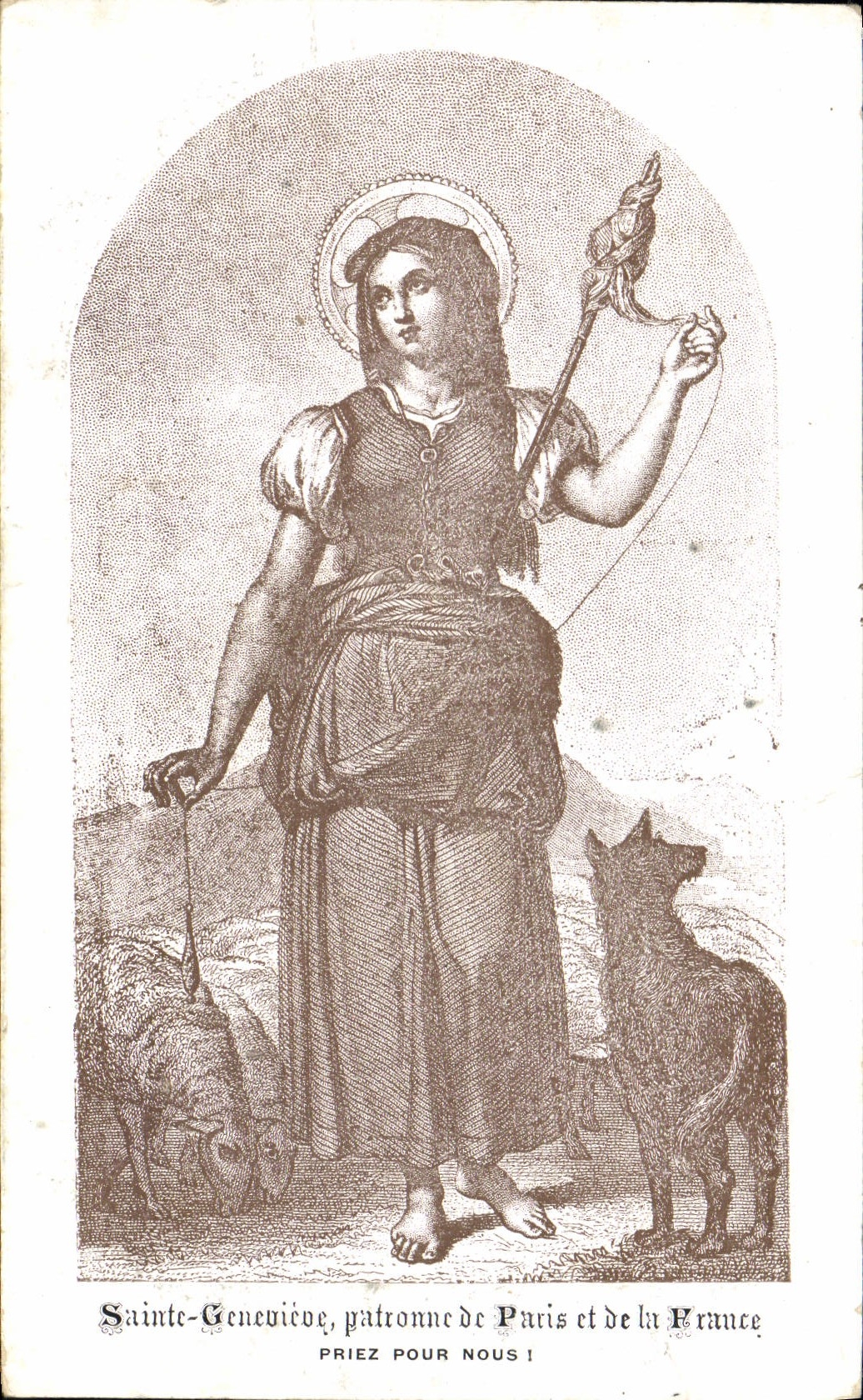 CPA Sainte Genevieve patronne de Paris et de la France Loup Mouton