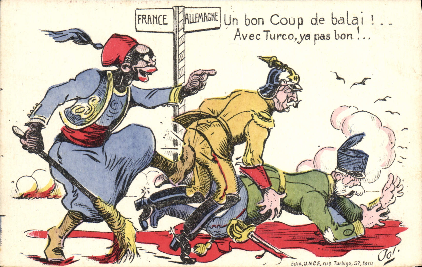 CPA Un bon coup de balai France Allemagne Senegalais