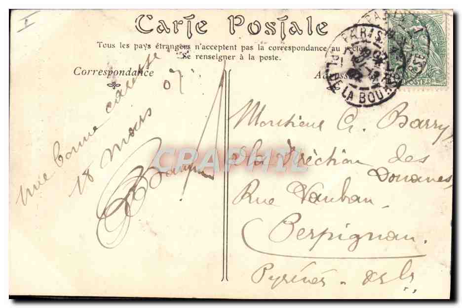 CPA Paris Monument eleve a la memoire de Gambetta  — Rückseite