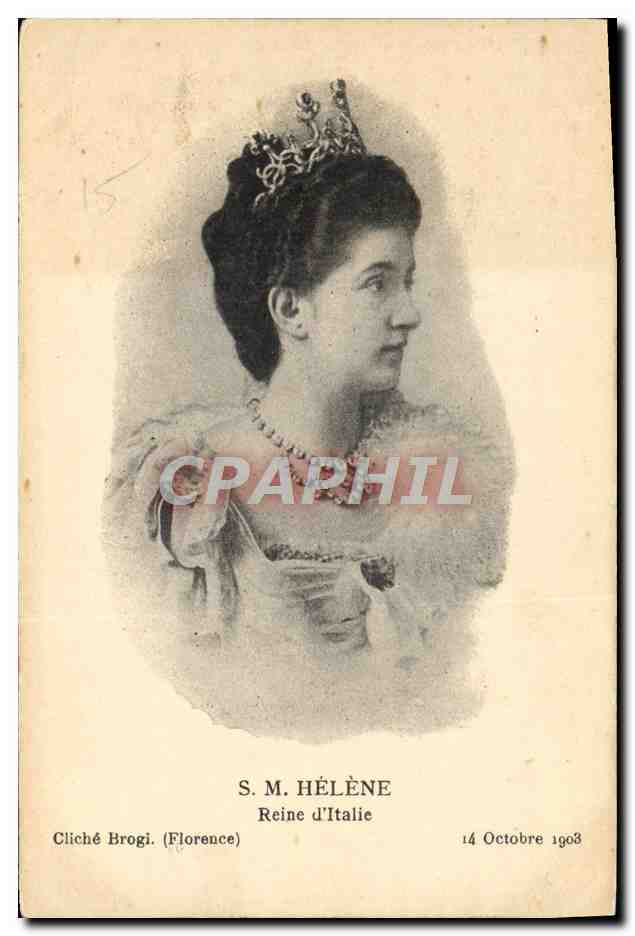 S.M. HÉLÈNE Reine d'Italie — Cliché Brogi (Florence) — 14 Octobre 1903
