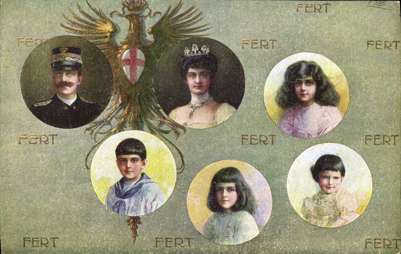 Famille royale italienne — portraits — FERT éditeur