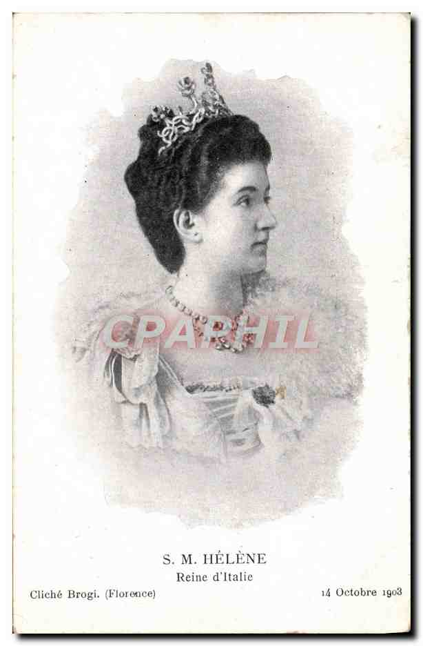 S.M. HÉLÈNE Reine d'Italie — Cliché Brogi (Florence) — 14 Octobre 1903