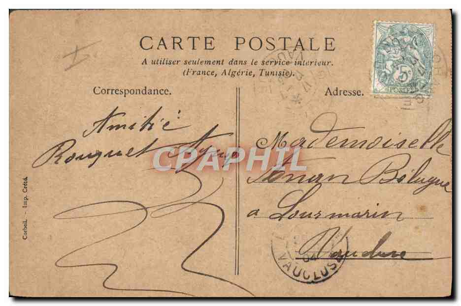 S.M. La Reine Hélène et le Président arrivant à la revue — Prime du Journal « Le Sans-Souci » — Verso