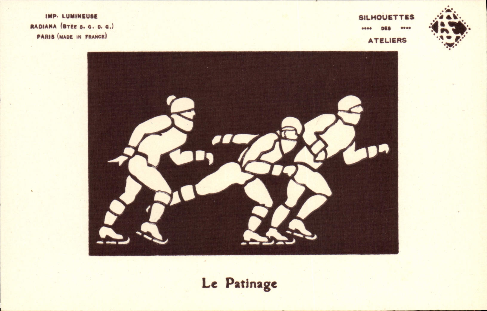 Eislaufen — Silhouetten der Lumineuse Studios — Imp. Radiana (Btée S.G.G.) Paris