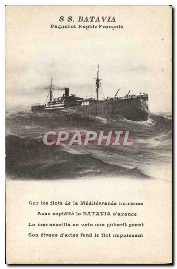 S.S. BATAVIA — Piroscafo veloce francese — senza editore né numero visibile
