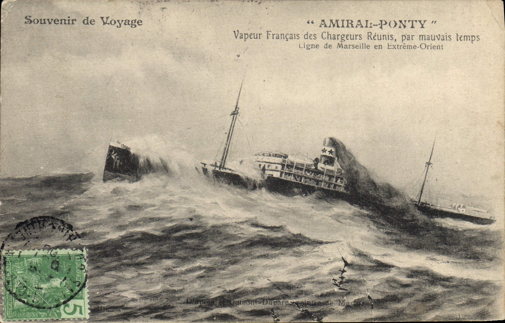 CPA Amiral Ponty Vapeur Francais des Chargeurs Reunis 