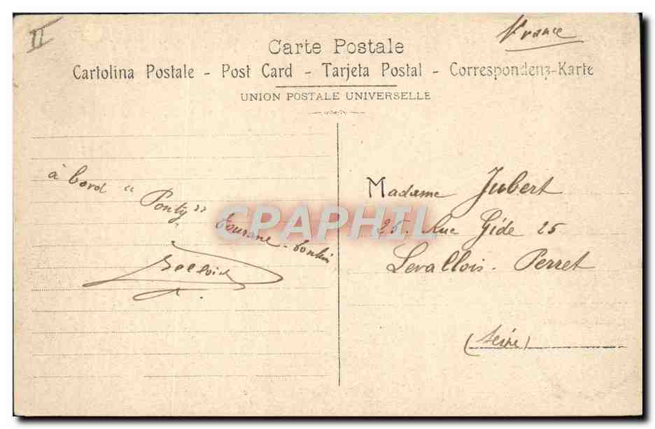 CPA Amiral Ponty Vapeur Francais des Chargeurs Reunis  — Verso