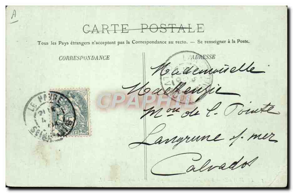 Le Havre — Entrée du Transatlantique 'La Champagne' — LL. — N° 35 — Verso