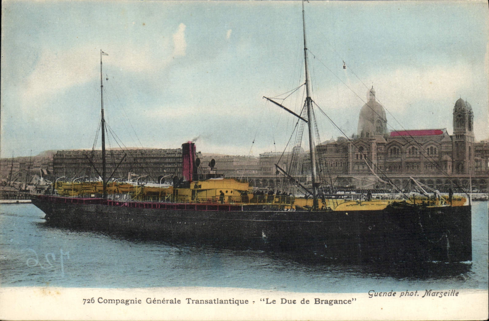 Le Due de Bragance — vapeur de la Compagnie Générale Transatlantique — Guende phot. Marseille