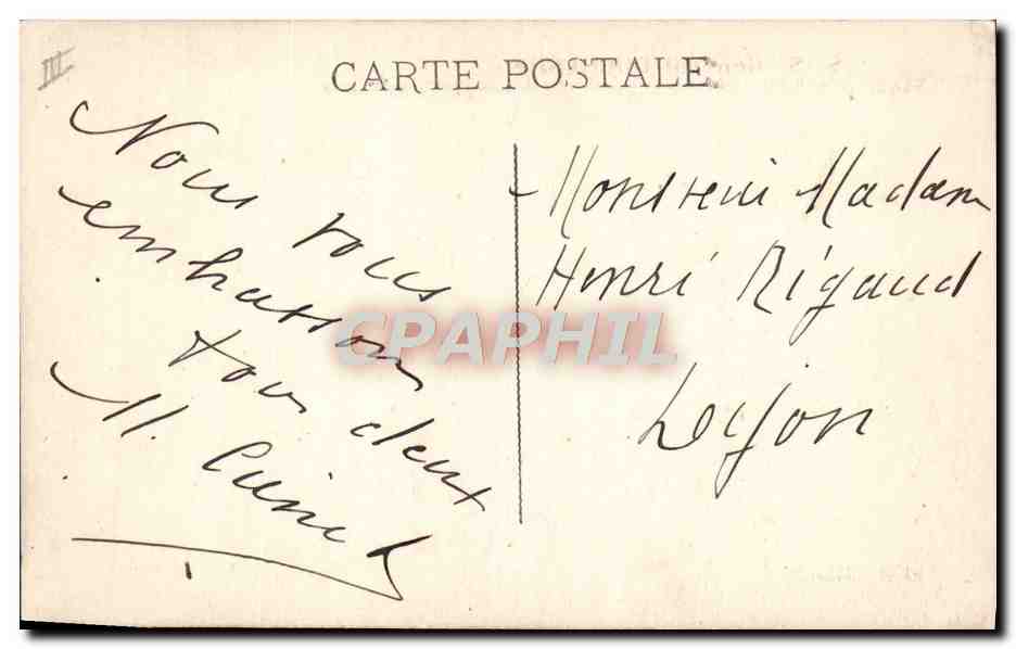 S.S. Général Duchesne — Paquebot de la Cie des Messageries Maritimes par grosse mer — Éditeur La H. Grenaud — Verso