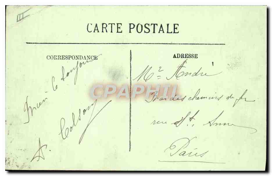 Tarjeta postal antigua Dieppe Salida del Transbordador Dieppe — Reverso