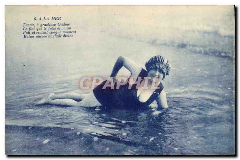Femme en maillot de bain — Ondine — J. Nozais, Nantes