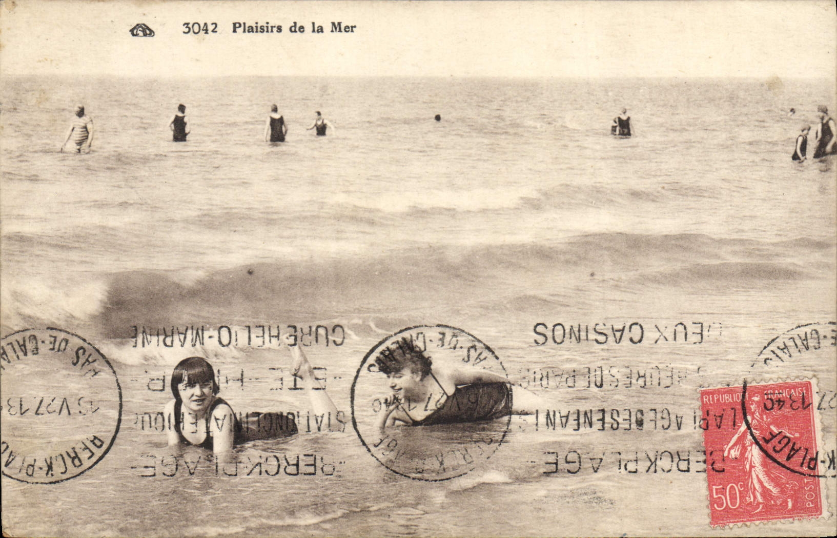 CPA Fantaisie Femmes Maillot de bain Plaisirs de la mer 