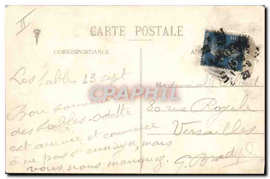 CPA Fantaisie Femme Maillot de bain Les Sables d'Olonne  — Verso