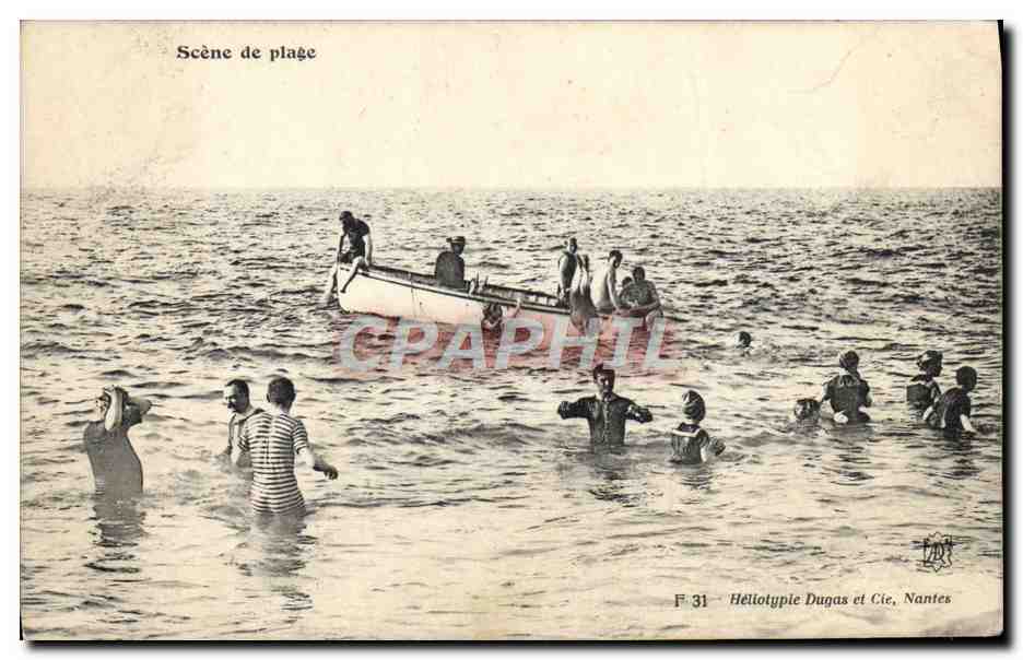 CPA Fantaisie Scene de plage Maillot de bain