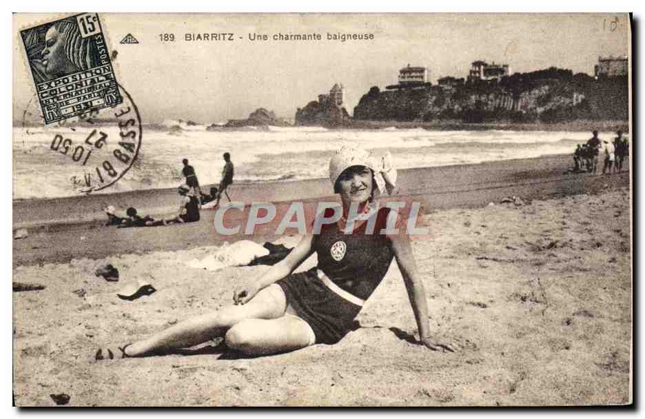 Biarritz - Een charmante badster — serie 189, uitgegeven door de Alsacienne des Arts Photomécaniques