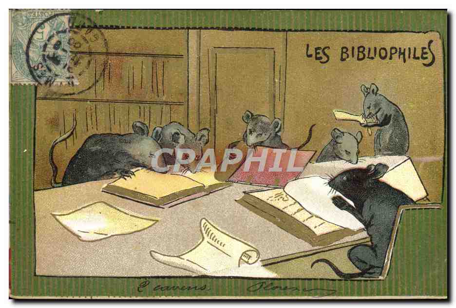 Les Bibliophiles — dessin de C. Cavens — éditeur non visible