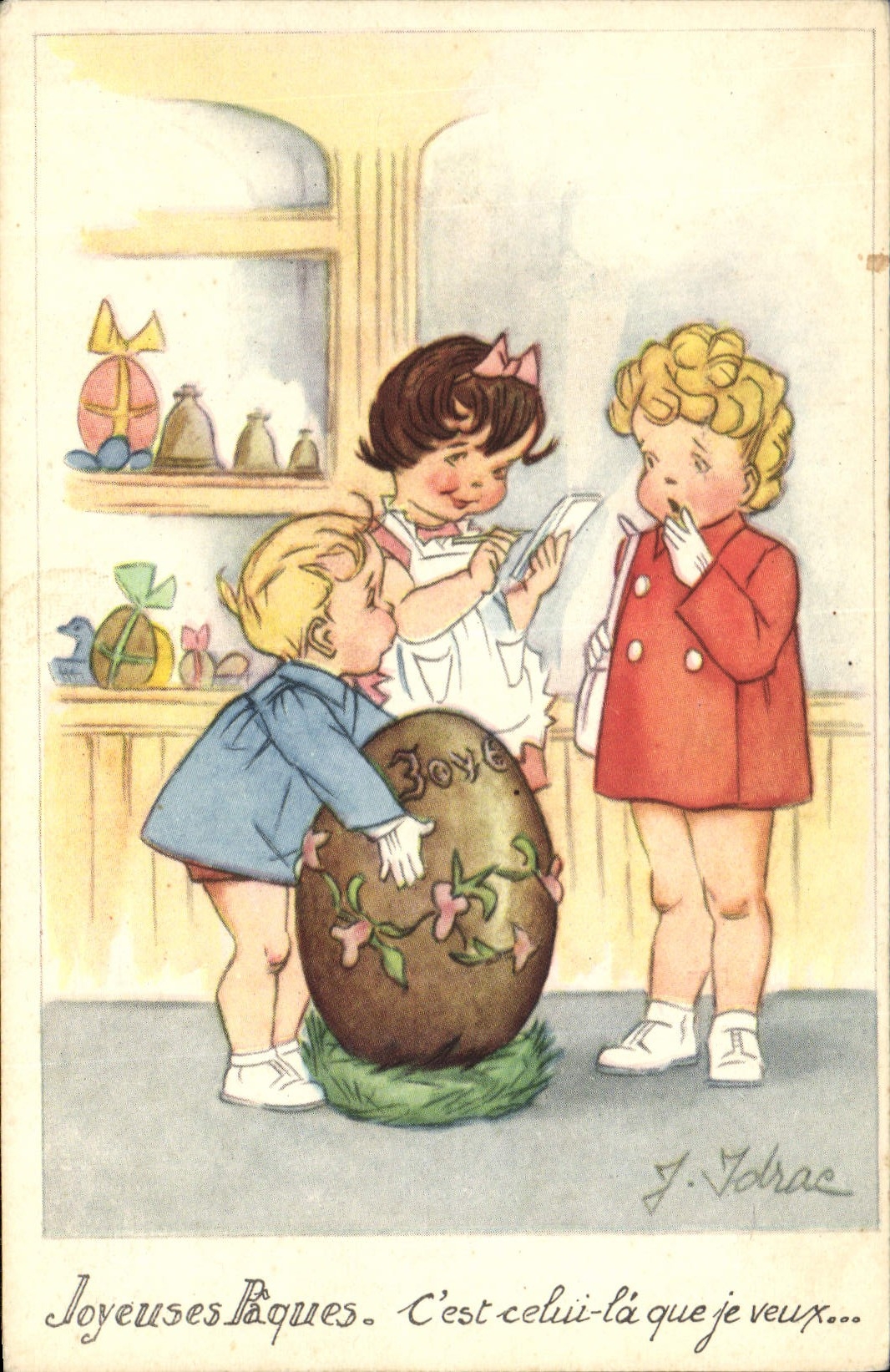CPA Fantaisie Illustrateur Enfants Paques Idrac 