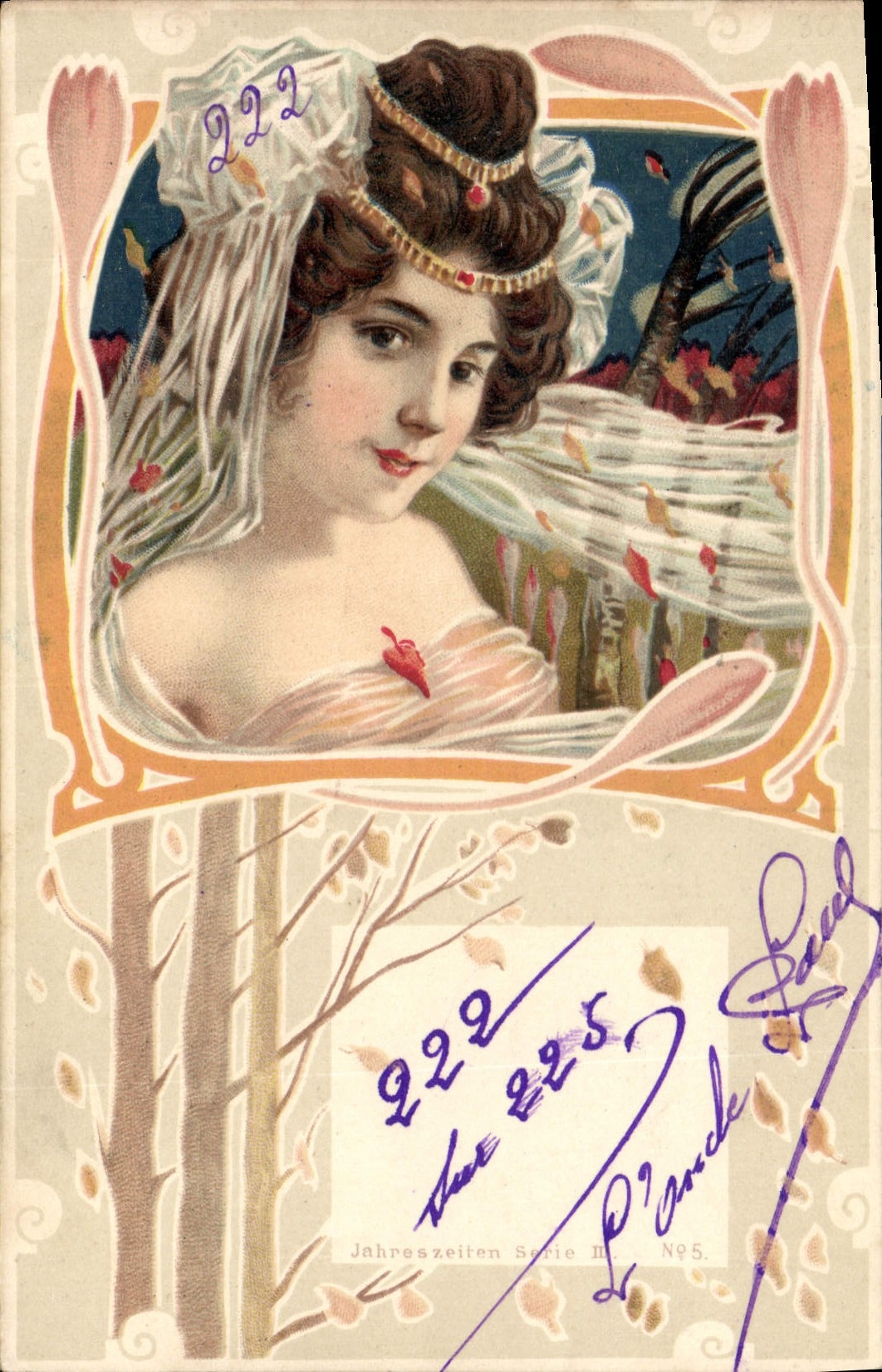 Jeune femme en robe de printemps — Série III, N°5 — L'Ancre, Lévezé-Lap