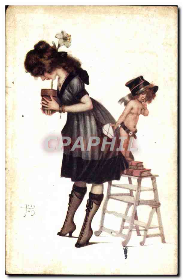 CPA Fantaisie Illustrateur Femme Ange Jam