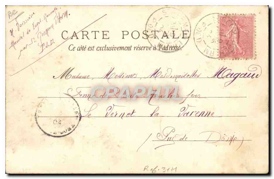 CPA Fantaisie Illustrateur Papier a cigarettes Job Calendrier 1902 Gervais — Rückseite
