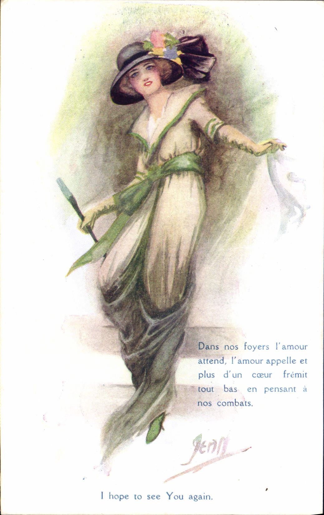 CPA Fantaisie Illustrateur Femme Jean 