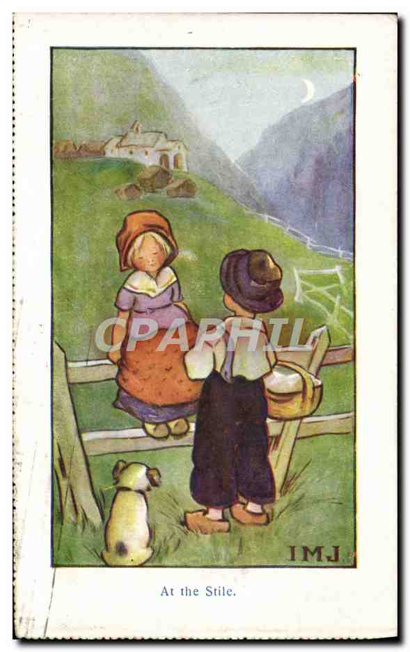 CPA Fantaisie Illustrateur At the Stile Chien 