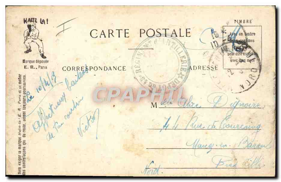 La Vie Militaire — Aux Grandes Manœuvres, La défense de la Pièce — E.R. Paris, n° 14877 — Verso