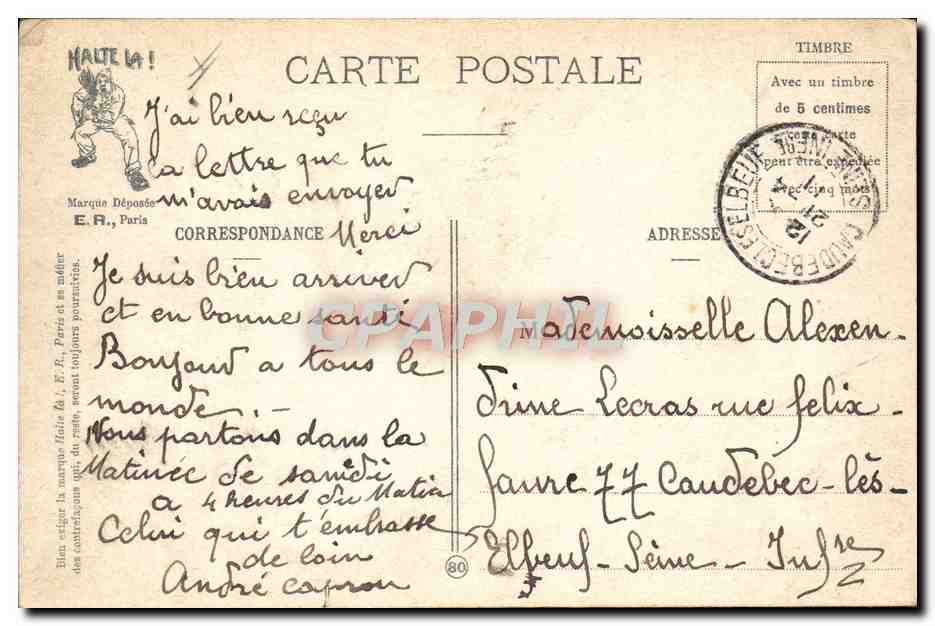 L'ARMÉE MODERNE — L'amour et le tabac — Au Salon de Réception — Éditeur E.R., Paris, N° 15108 — Reverso