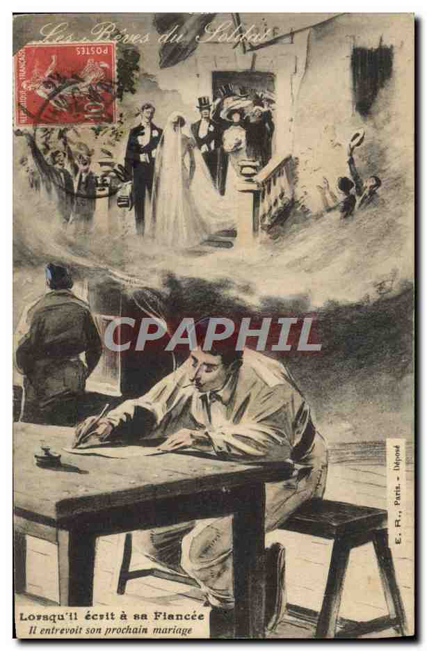 CPA Militaria Les reves d'un soldat
