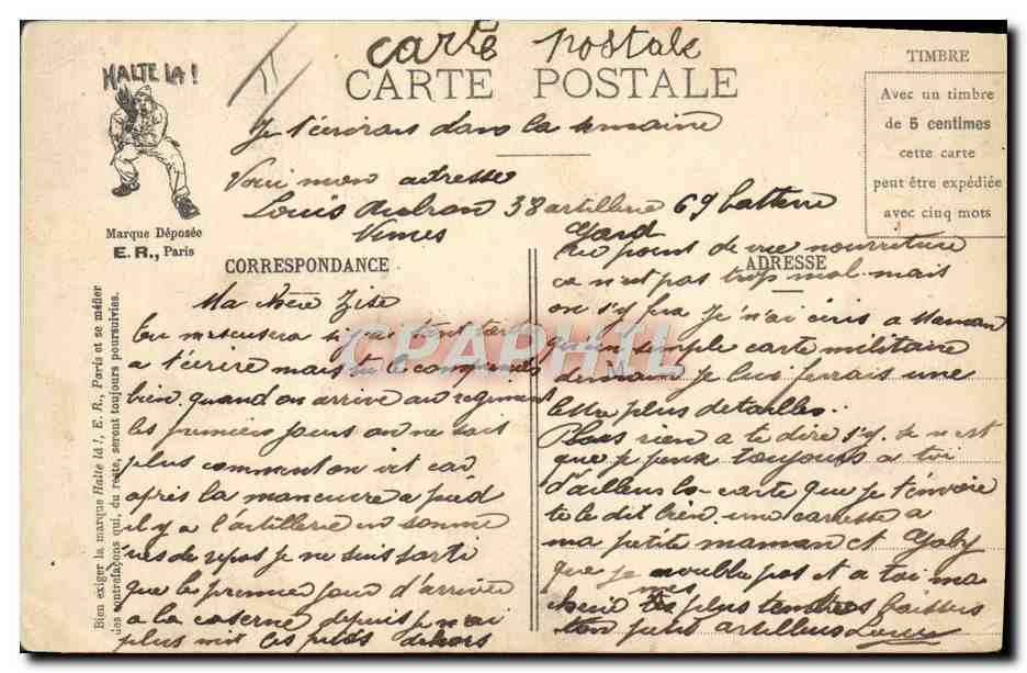 CPA Militaria Lorsqu'il mange sa soupe — Rückseite
