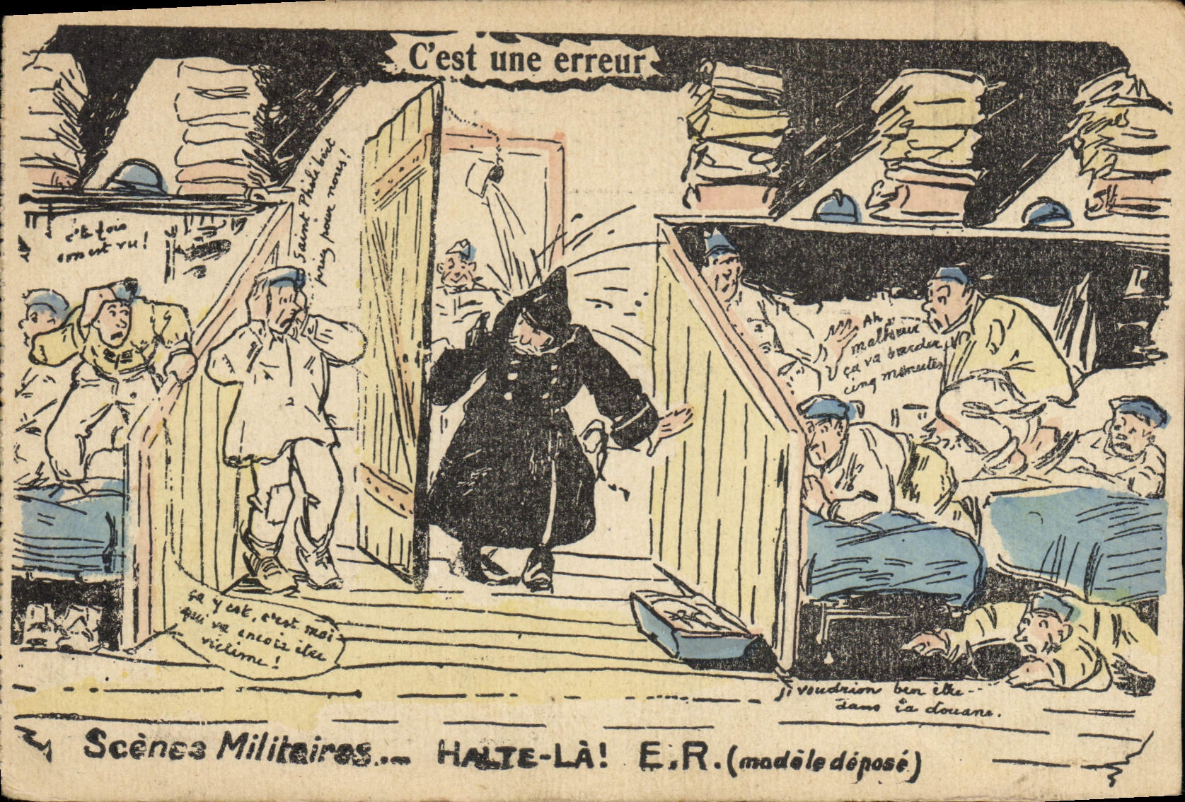 Scènes Militaires — HALTE-LÀ! — E.R. (modèle déposé) - Anverso