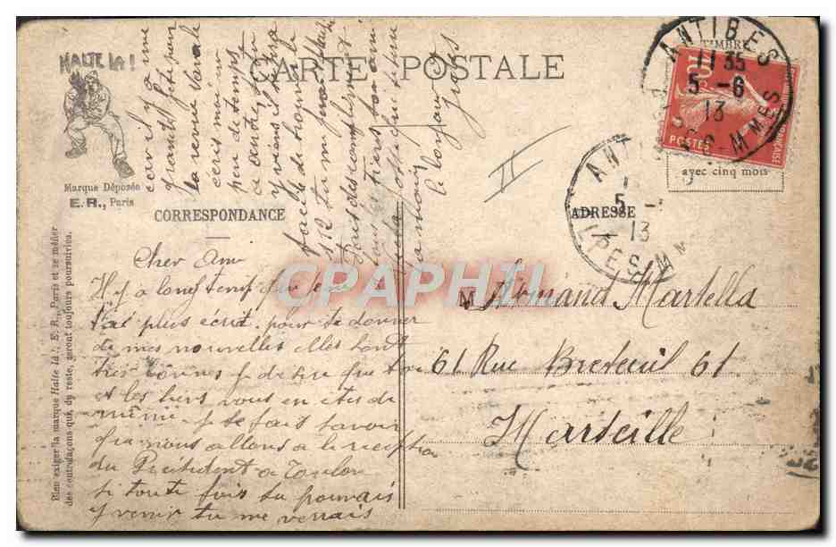 CPA Militaria Ballade de nuit — Verso