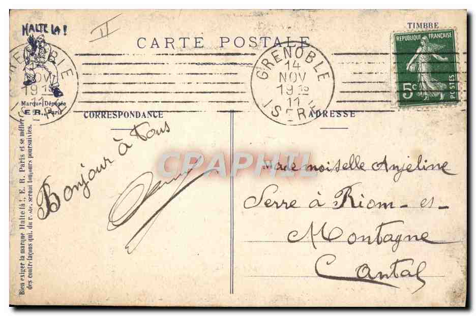 Fête d'enterrement — Amis de la Classe 19 — E.R. Paris — n° de série 191 — Reverso