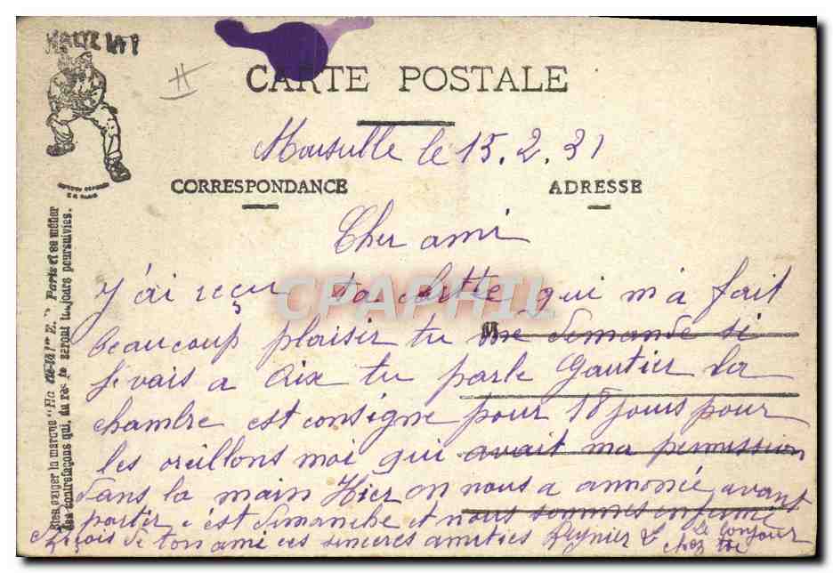 Scènes Militaires — La Bienvenue — HALTE-LÀ! E.R. (modèle déposé) — Reverso